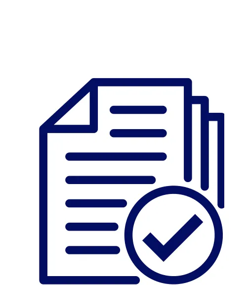 Documento con una palomita de verificación